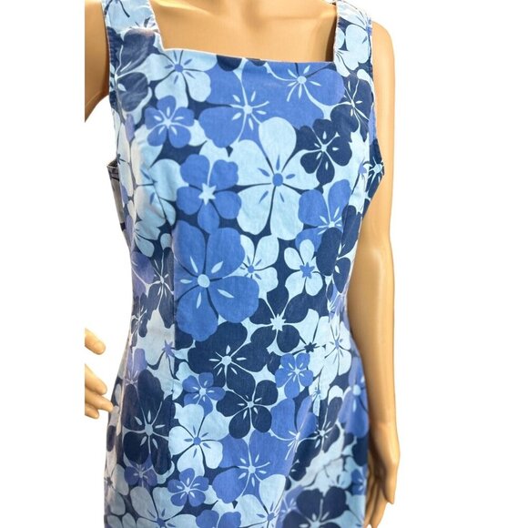(5 for $25) City Triangles Vintage Blue Floral Retro Fitted Dress Size 13 - Picture 5 of 7